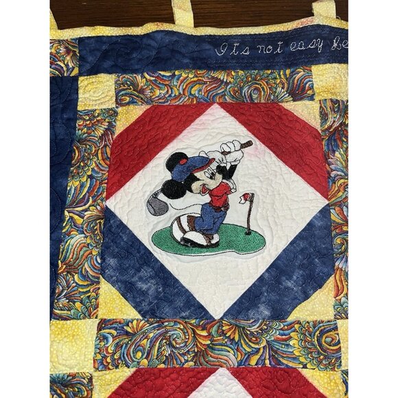 Handmade Quilted Disney Wall Hanging Mickey Minnie Goofy Pluto 21 X 21” READ - Picture 4 of 13